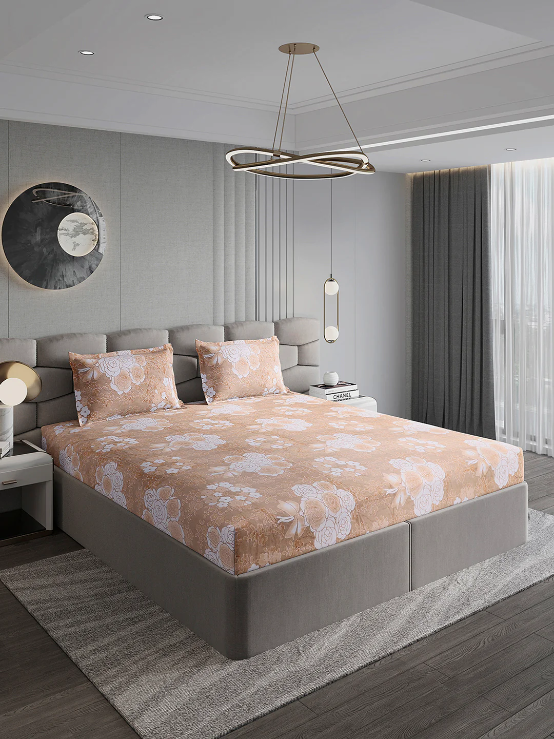 393 GSM 100% Polyester King Bed 1 Bedsheet with 2 Pillow Cover (Golden Choice) - Image 4