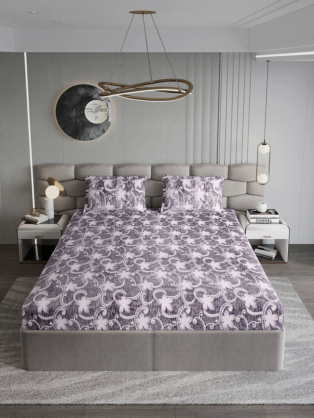 393 GSM 100% Polyester King Bed 1 Bedsheet with 2 Pillow Cover (Golden Choice) - Image 3