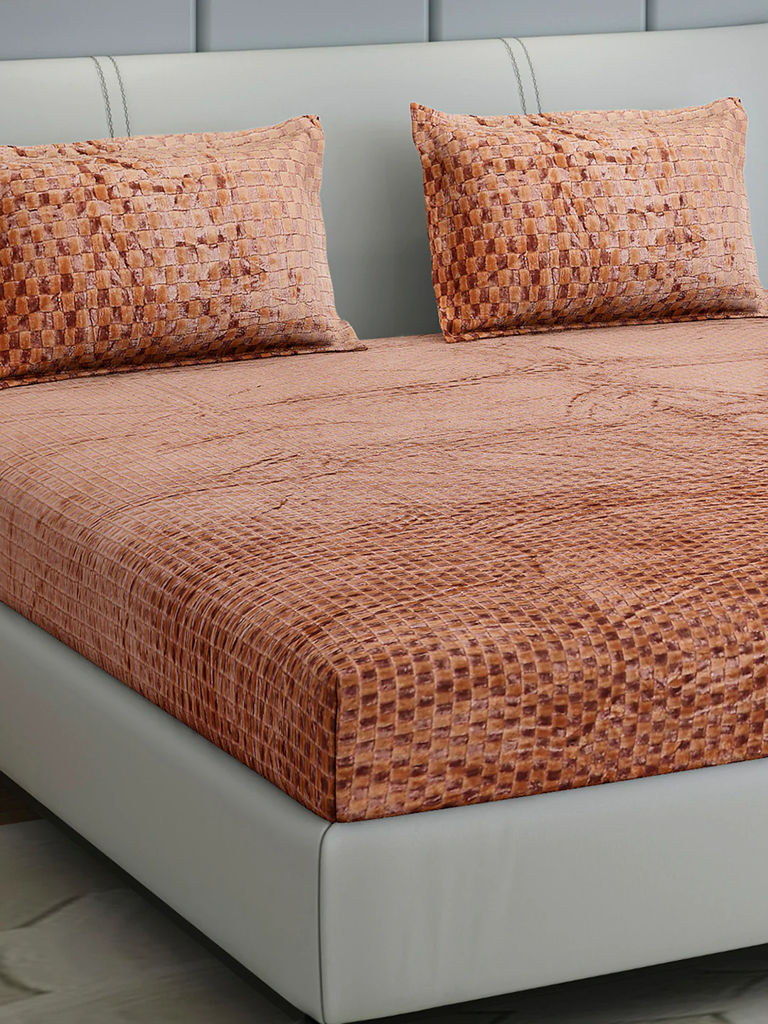 300 GSM 100% Polyester King Bed 1 Bedsheet with 2 Pillow Cover (Seven Seas)