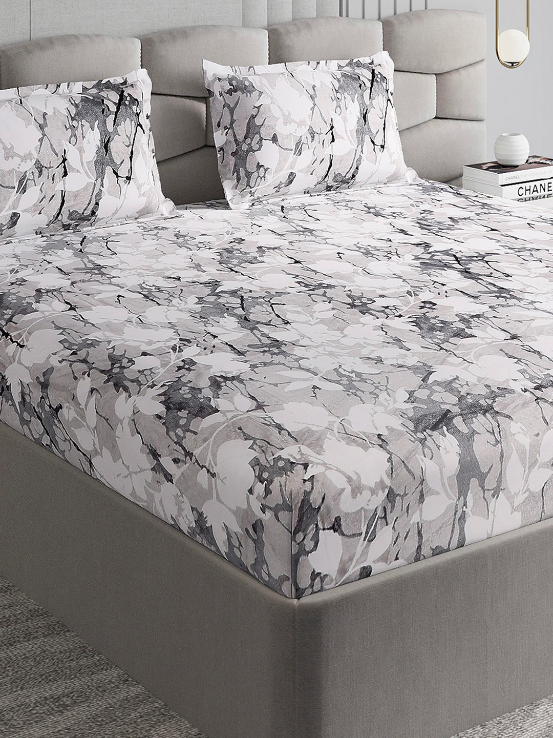 404 GSM 100% Polyester Double Bed 1 Bedsheet with 2 Pillow Cover (Ruby Gold)