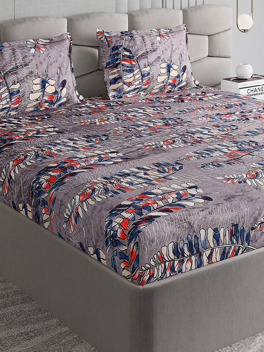 495 GSM 100% Polyester King Bed 1 Bedsheet with 2 Pillow Cover (Gold Mine)