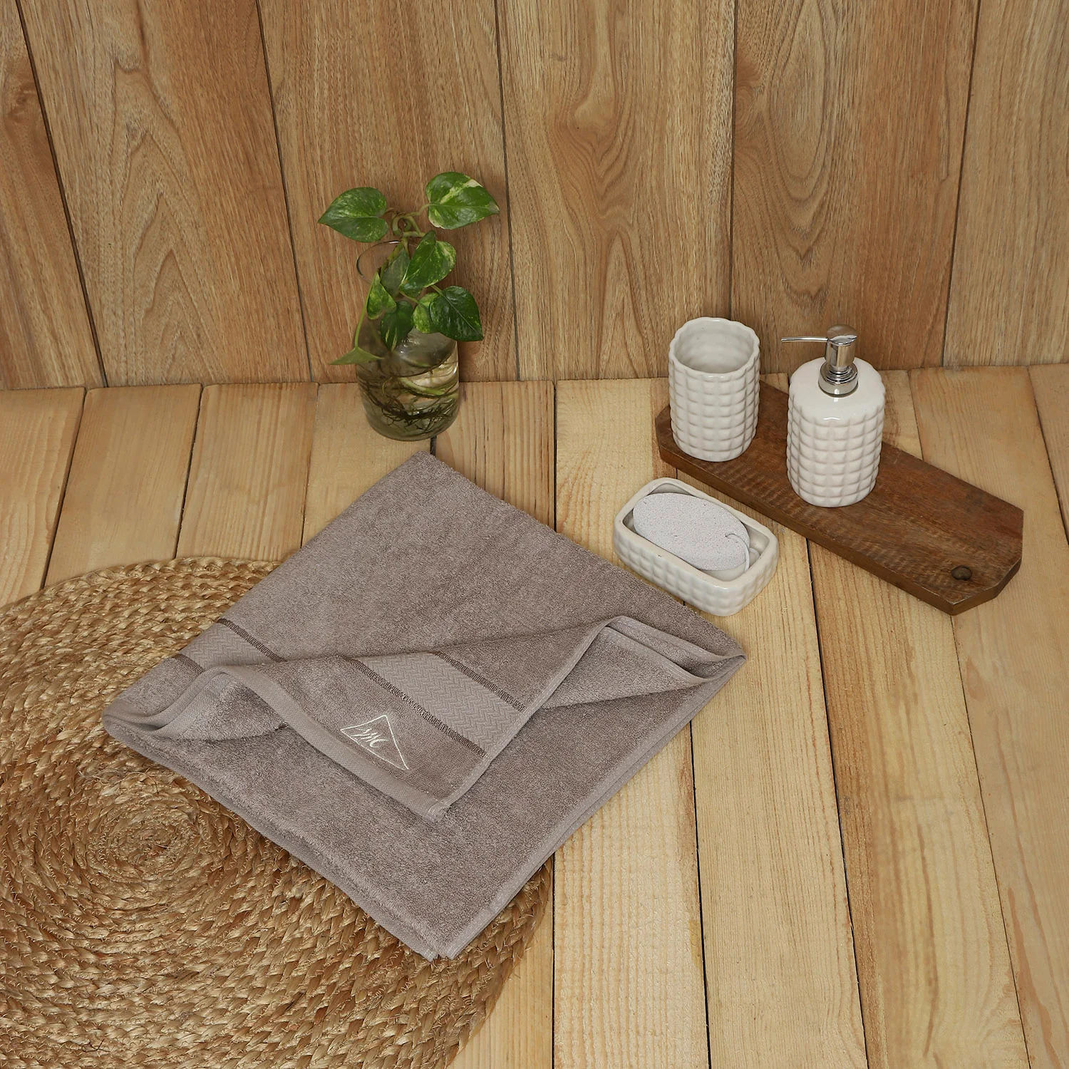 Beige Cotton 450 GSM Bath Towel
