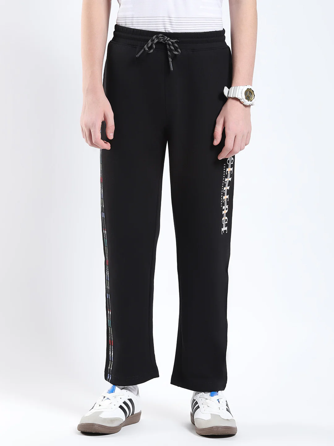 Boys Black Printed Regular Fit Lower