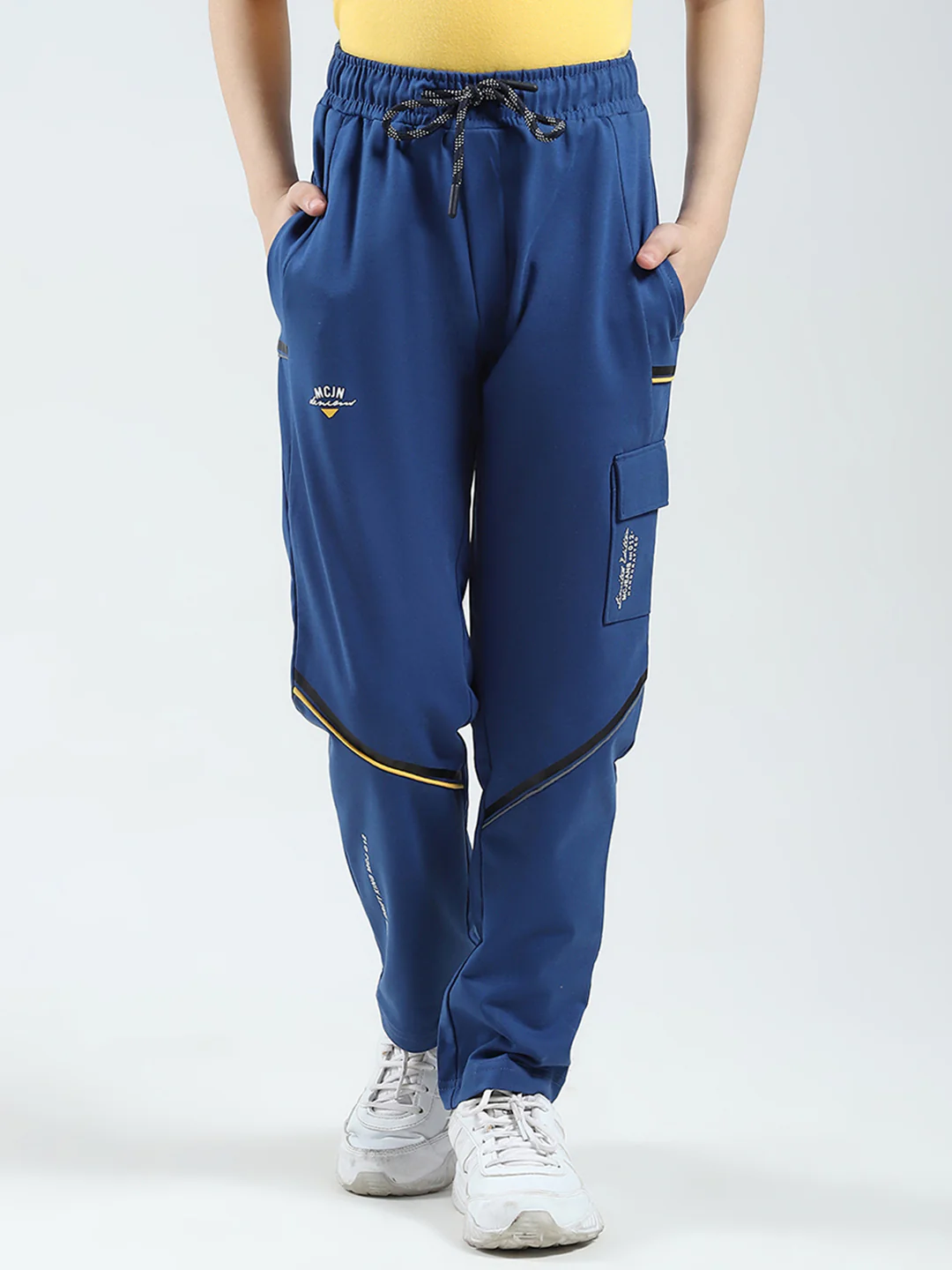 Boys Blue Printed Regular Fit Lower