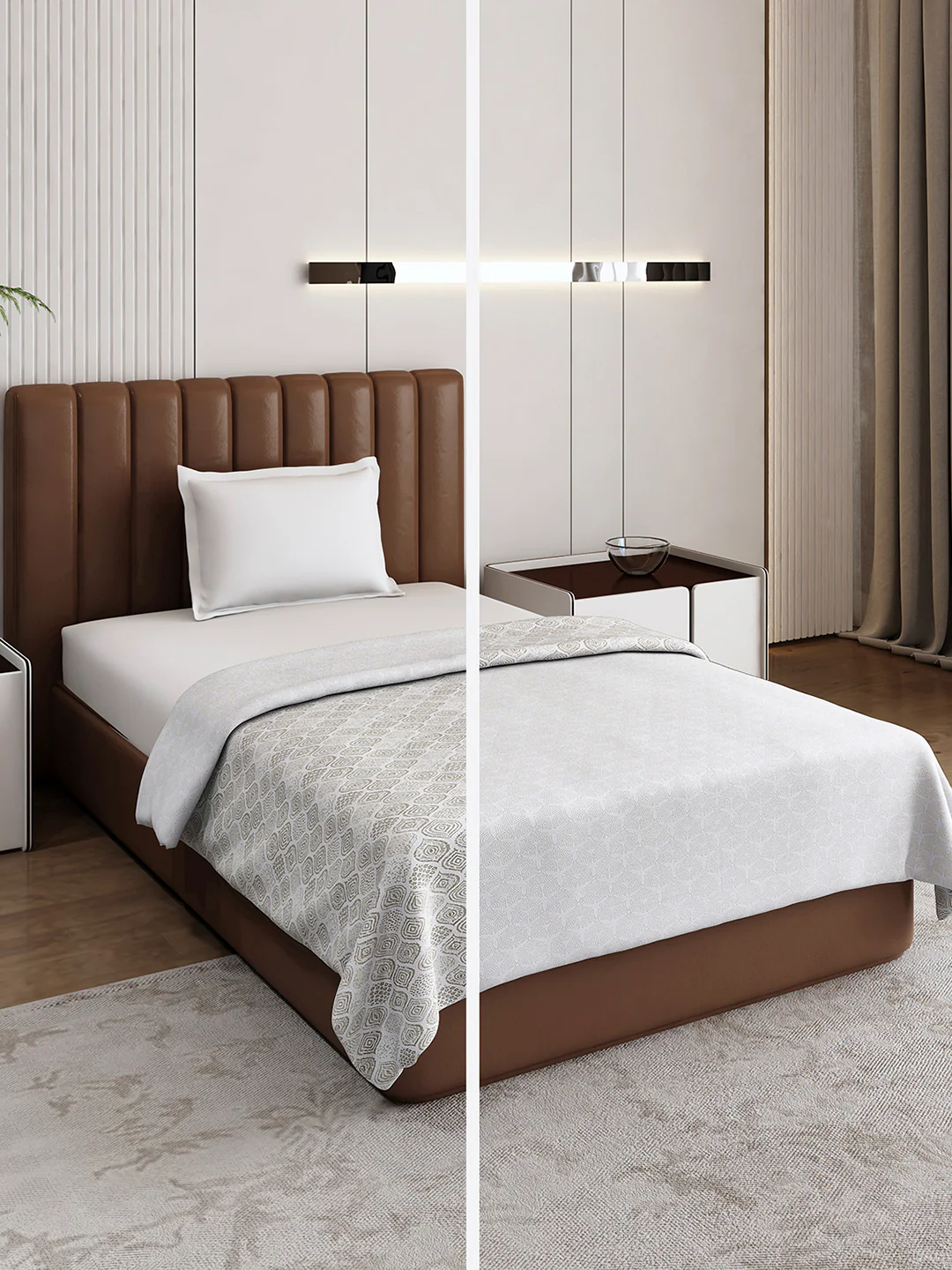 Floral Print Single Bed 150 GSM Dohar for Mild Winter - (Daisy)