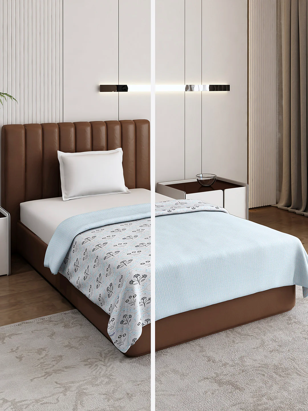Floral Print Single Bed 150 GSM Dohar for Mild Winter - (Daisy)