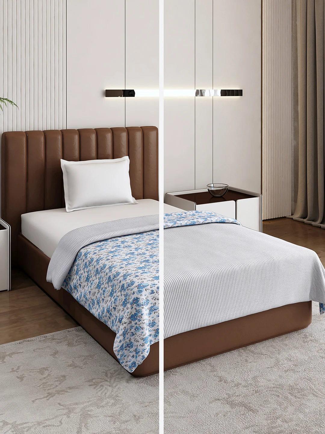 Floral Print Single Bed 150 GSM Dohar for Mild Winter - (Daisy)
