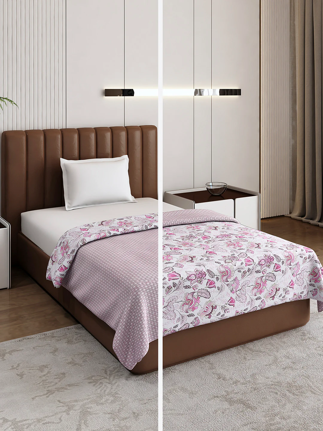 Floral Print Single Bed 150 GSM Dohar for Mild Winter - (Daisy)