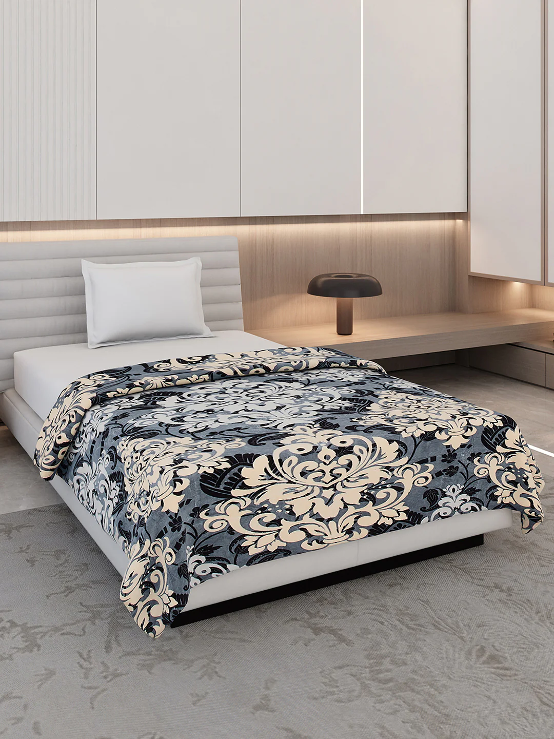 Floral Print Single Bed 210 GSM Blanket for AC Room - (Grace)
