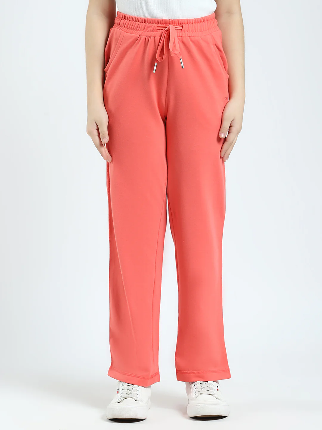 Girls Coral Solid Regular Fit Lower