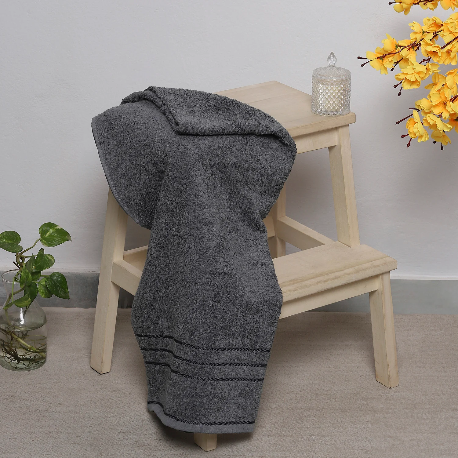 Grey Cotton 350 GSM Bath Towel