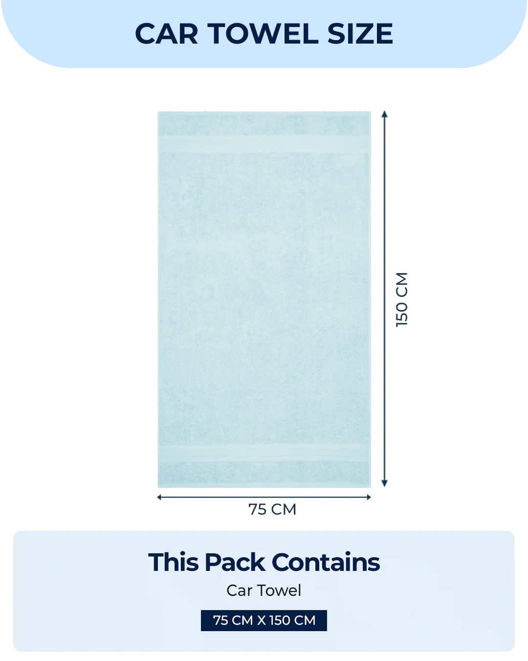 Light Blue Cotton Solid 650 GSM Bath Towel (Eusapia) - Image 7