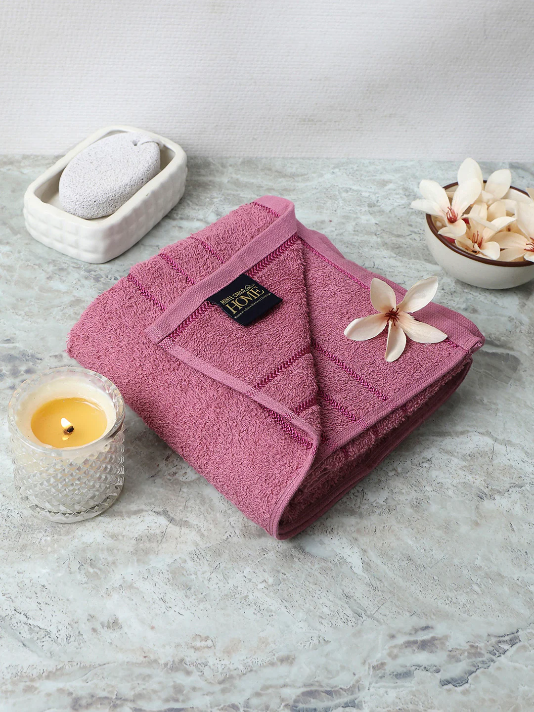 Mauve Cotton Solid 350 GSM Bath Towel (Soho)