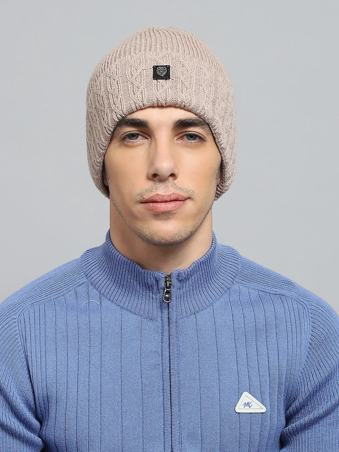 Men Beige Solid Cap