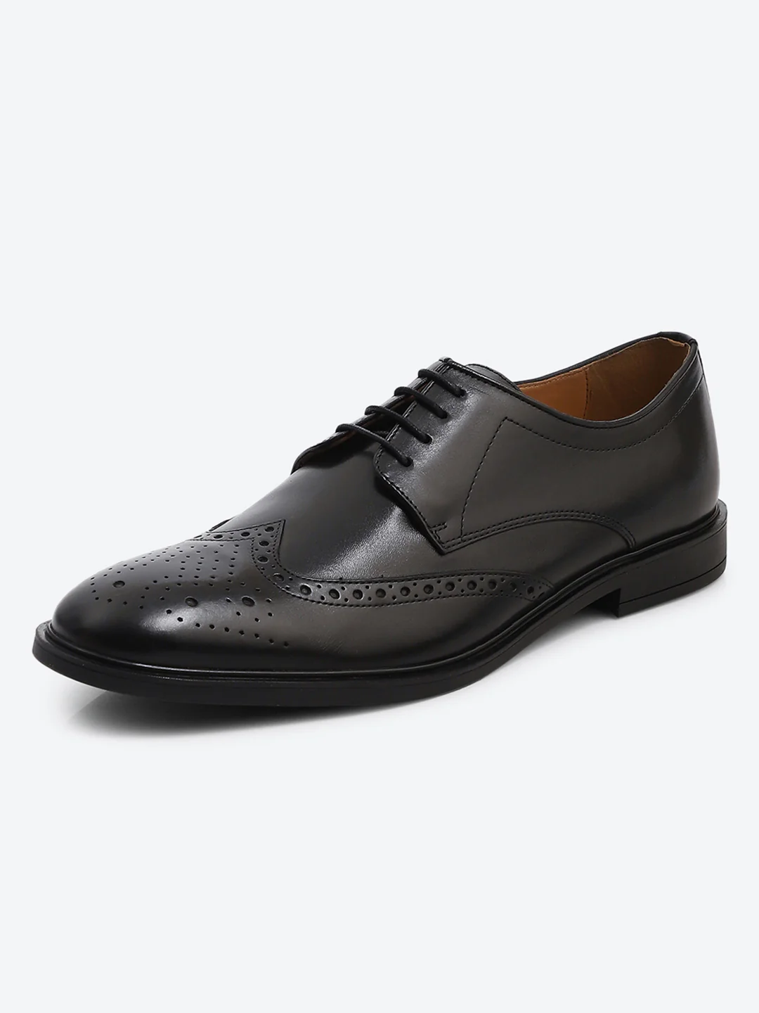 Monte Carlo Black Formal Brogue Lace Up Shoes for Men - Image 3