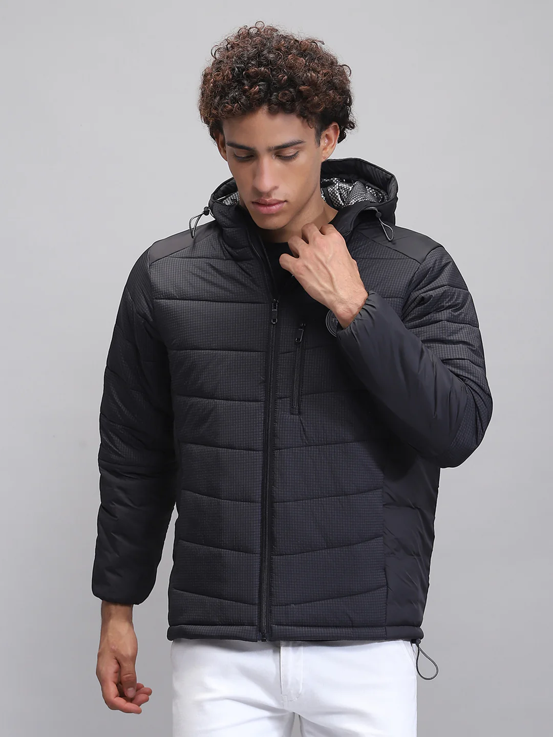 Rock.it Men Black Solid Hooded Full Sleeve Jacket