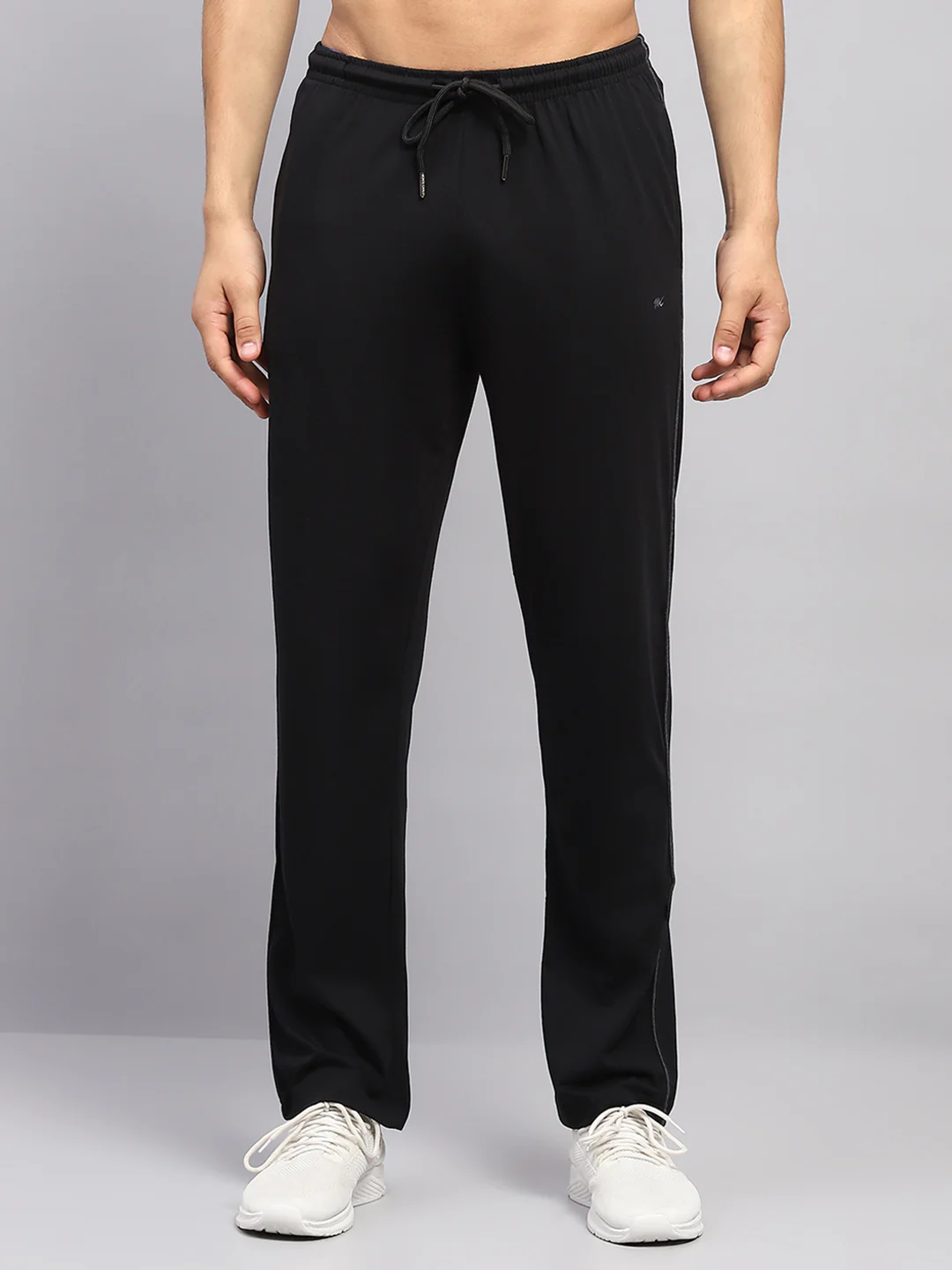 Men Black Solid Regular Fit Lower