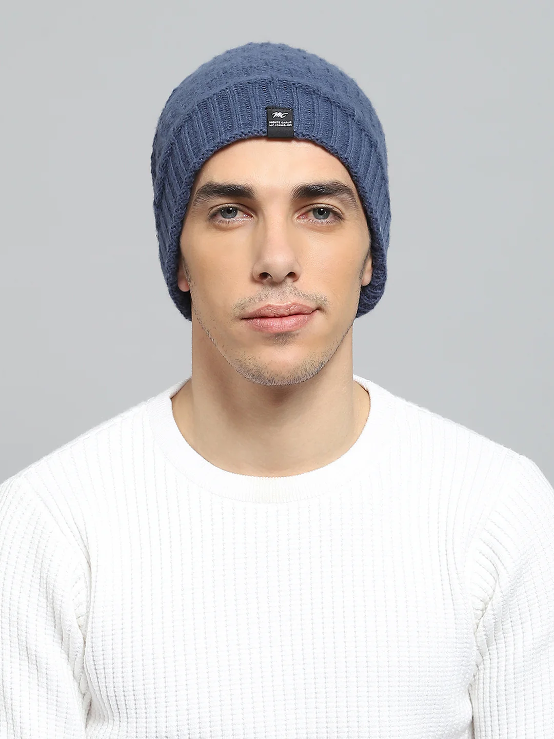 Men Blue Solid Cap
