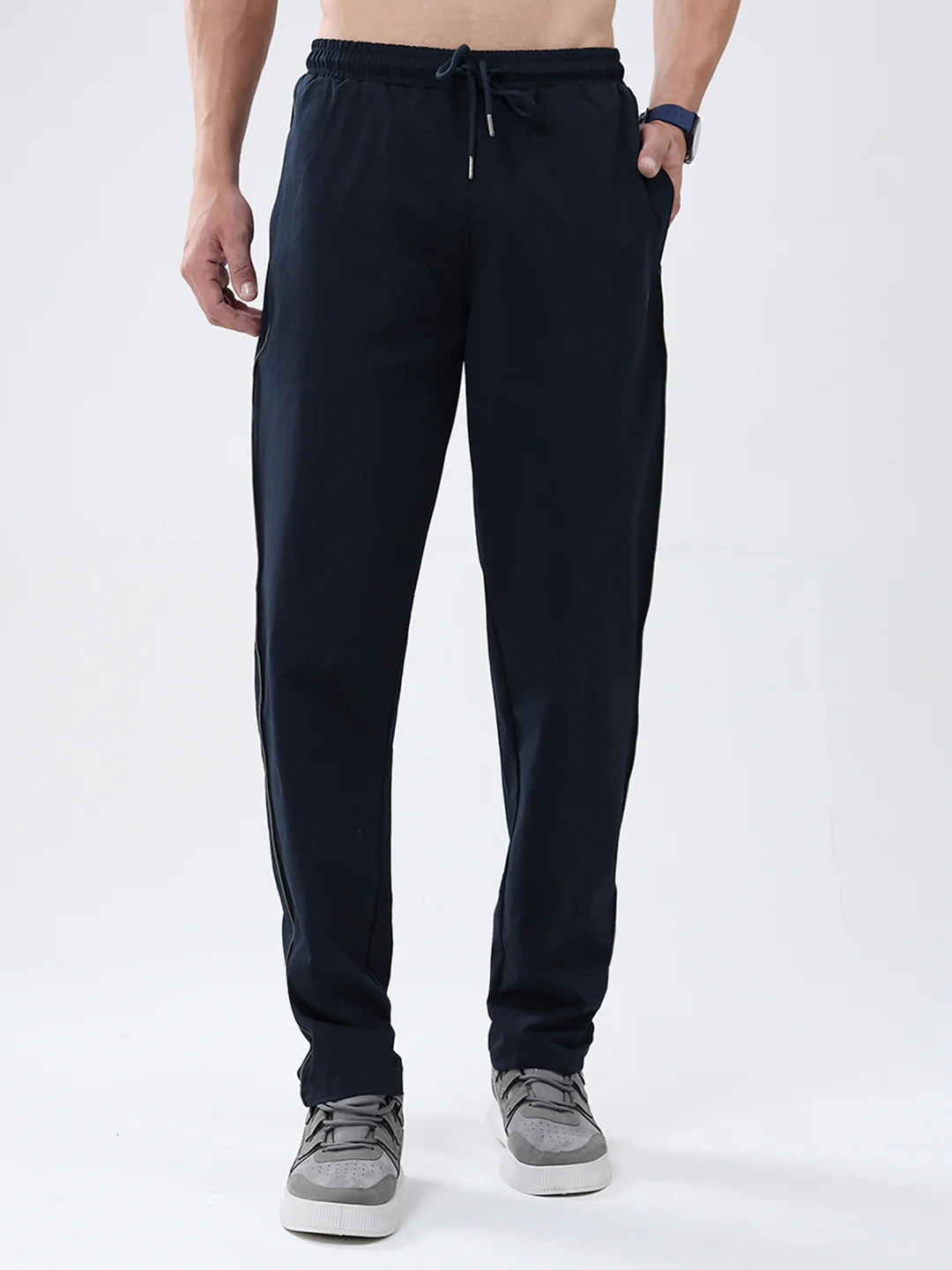 Men Blue Solid Regular Fit Winter Lower
