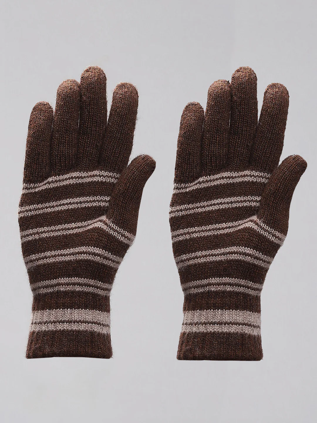 Men Brown Self Design Gloves