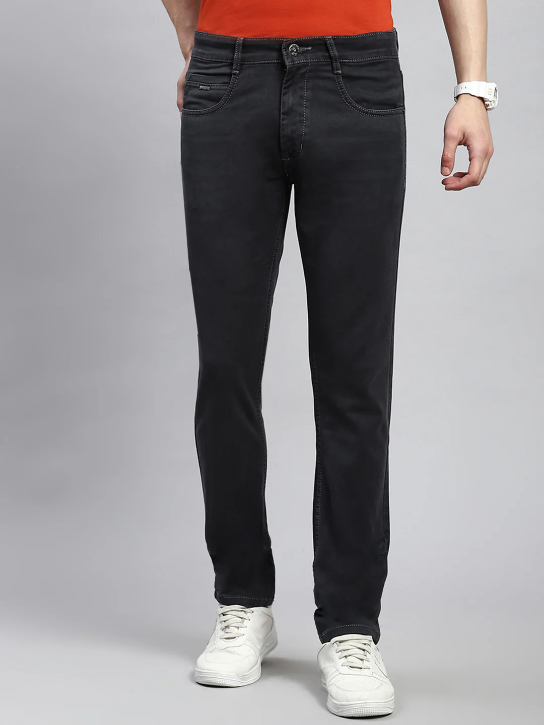 Men Grey Narrow Fit Denim
