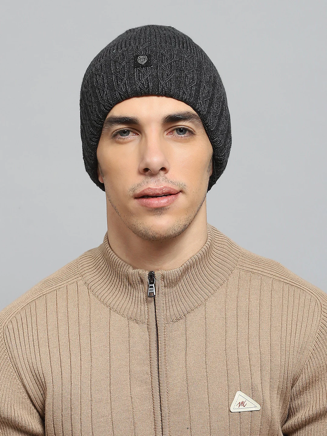 Men Grey Solid Cap