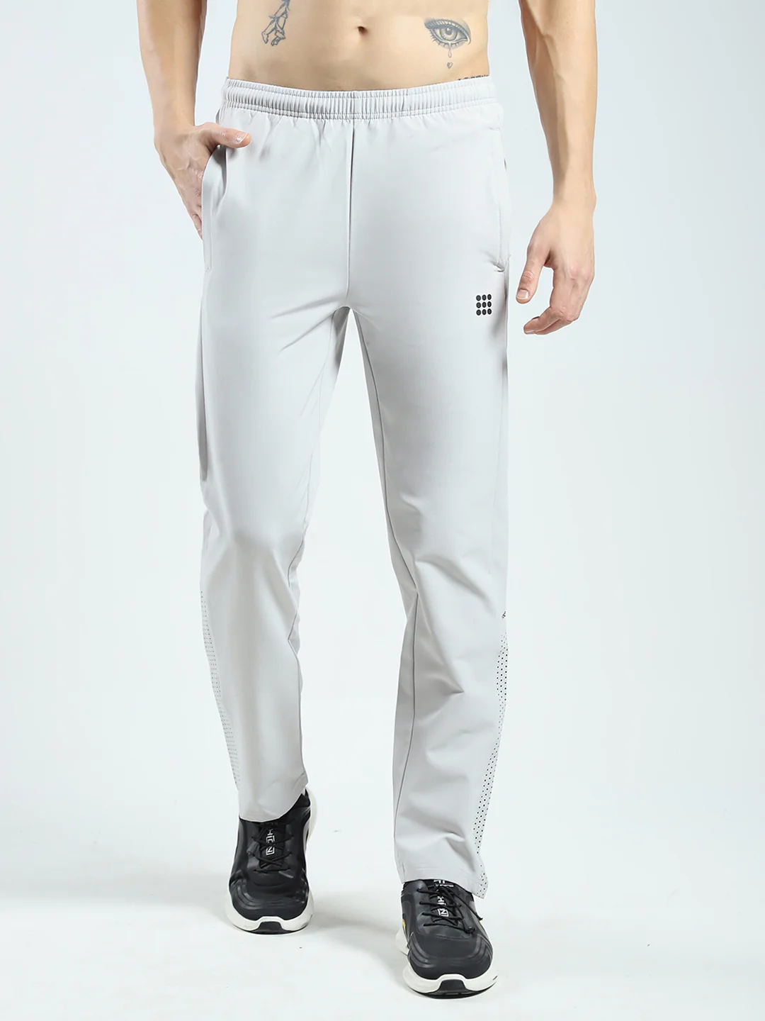 Rock.it Men Grey Solid Regular Fit Lower