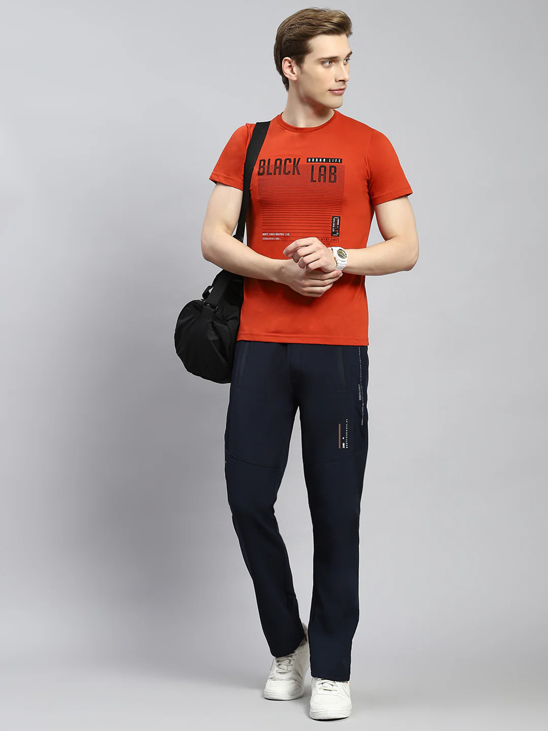 Men Navy Blue Plain Winter Lower