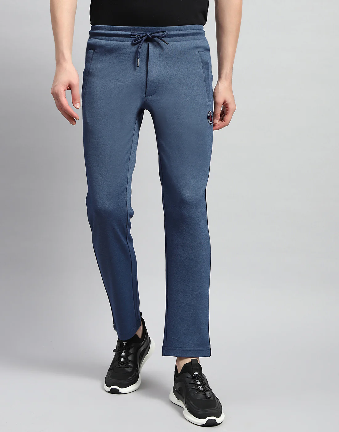 Men Navy Blue Solid Regular Fit Lower