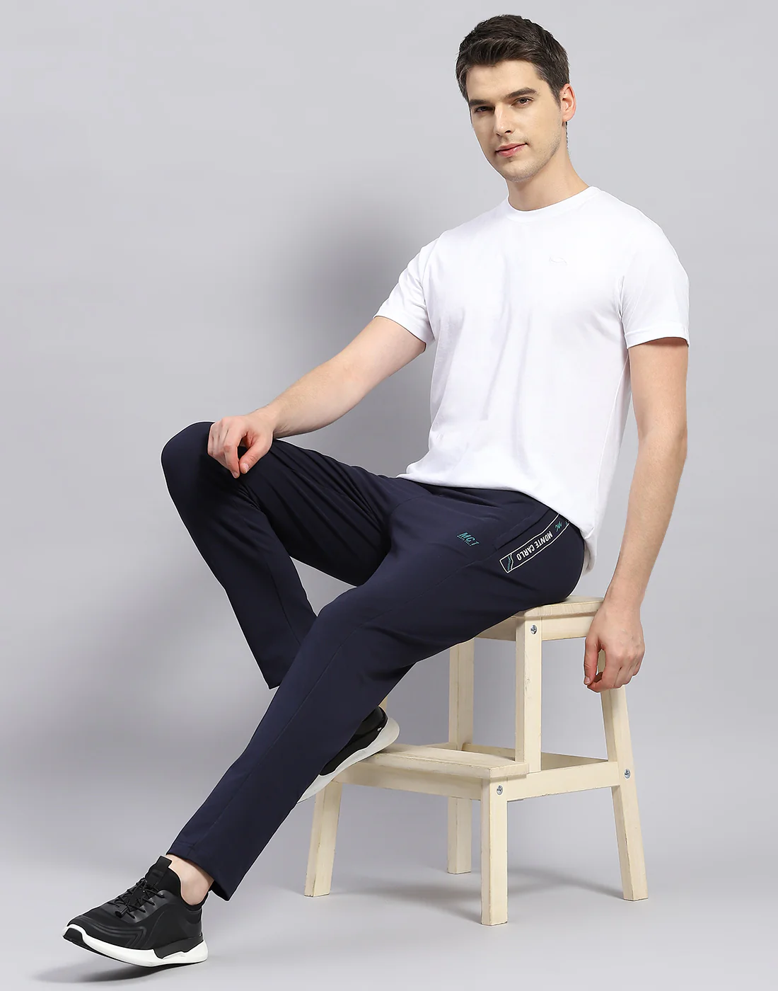 Men Navy Blue Solid Regular Fit Lower - Image 2