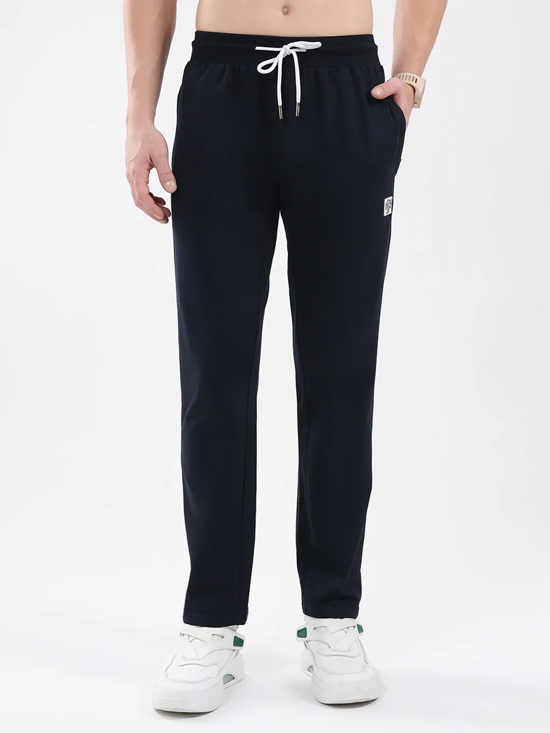 Rock.it Men Navy Blue Solid Regular Fit Winter Lower