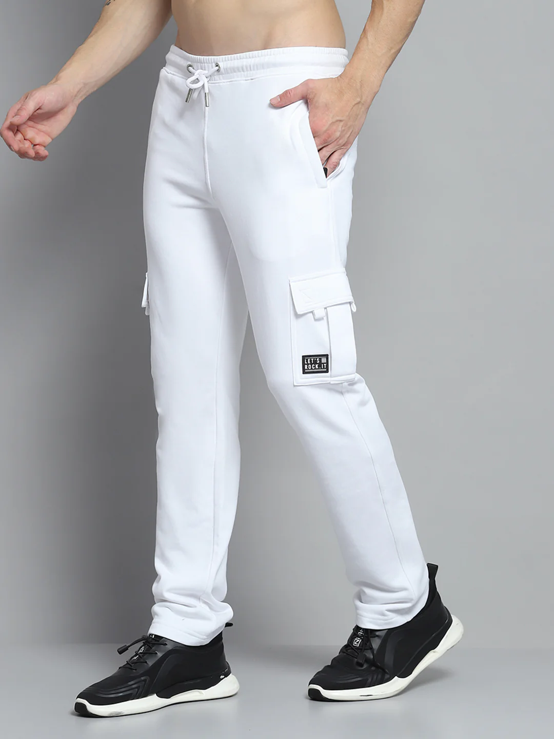 Rock.it Men White Solid Lower - Image 3
