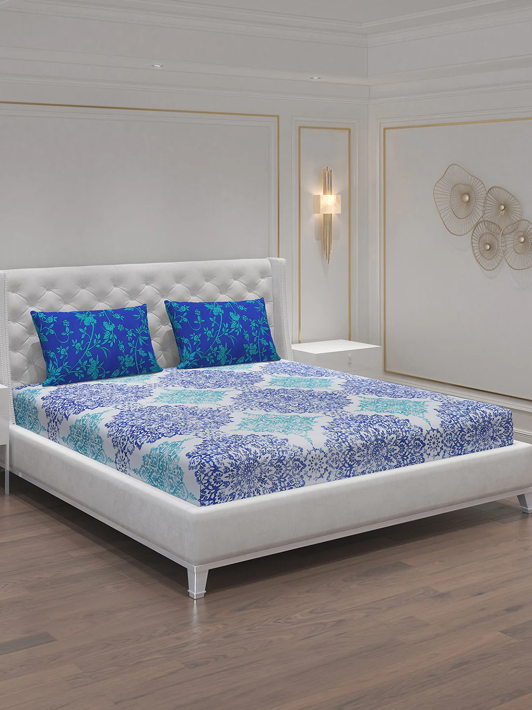 MOCA by Monte Carlo 104 GSM Cotton Double Bedsheet With 2 Pillow Covers