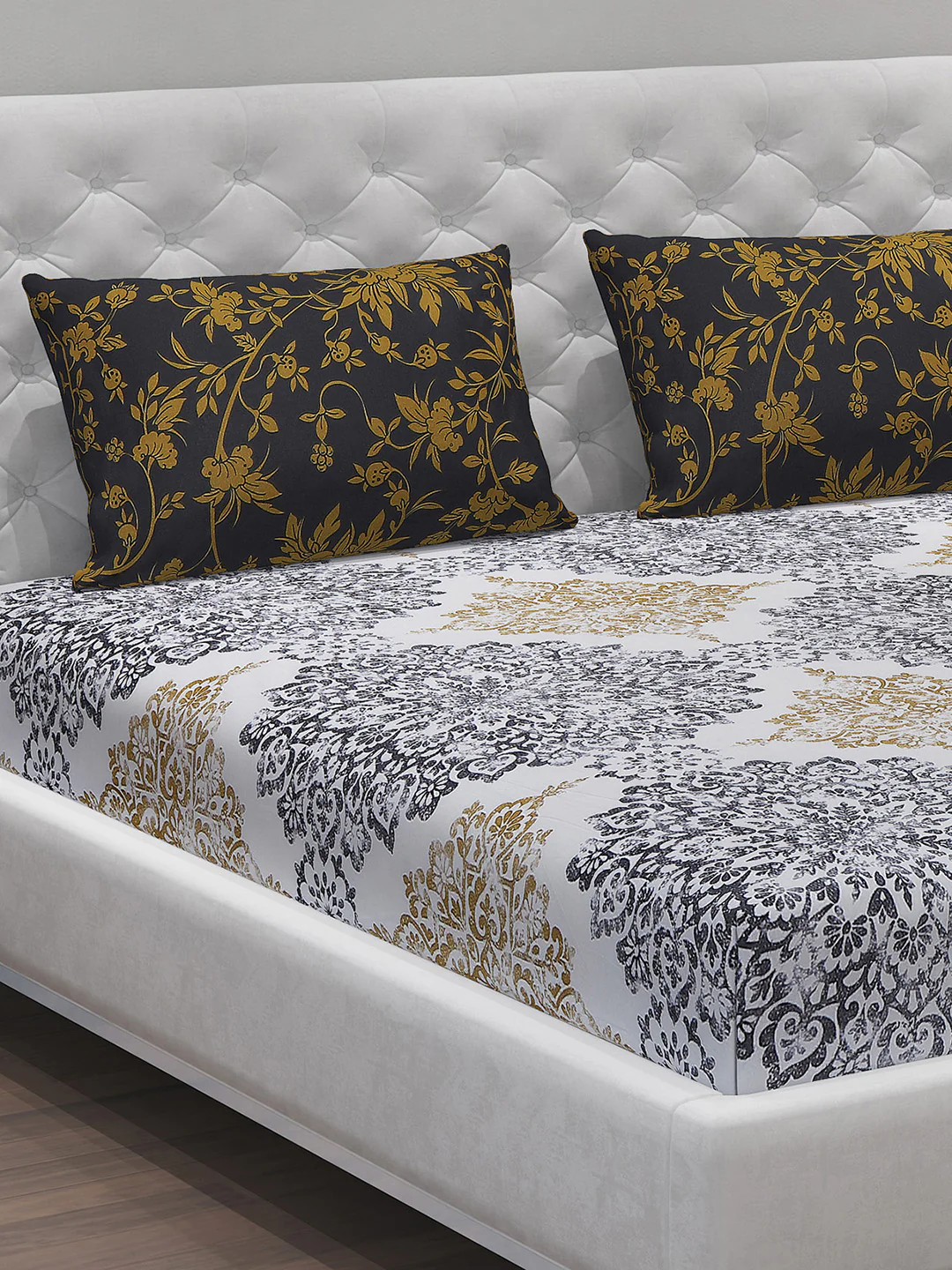 MOCA by Monte Carlo 104 GSM Cotton Double Bedsheet With 2 Pillow Covers - Image 4