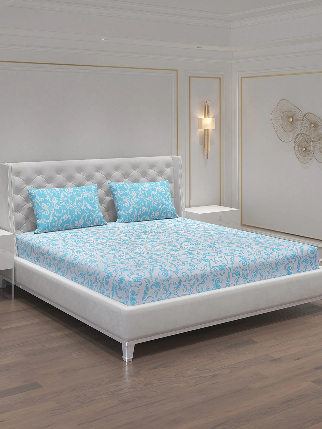 MOCA by Monte Carlo 104 TC Cotton Double Bedsheet with 2 Pillow Covers