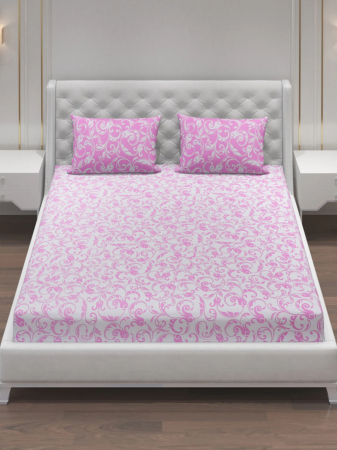 MOCA by Monte Carlo 104 TC Cotton Double Bedsheet with 2 Pillow Covers - Image 2