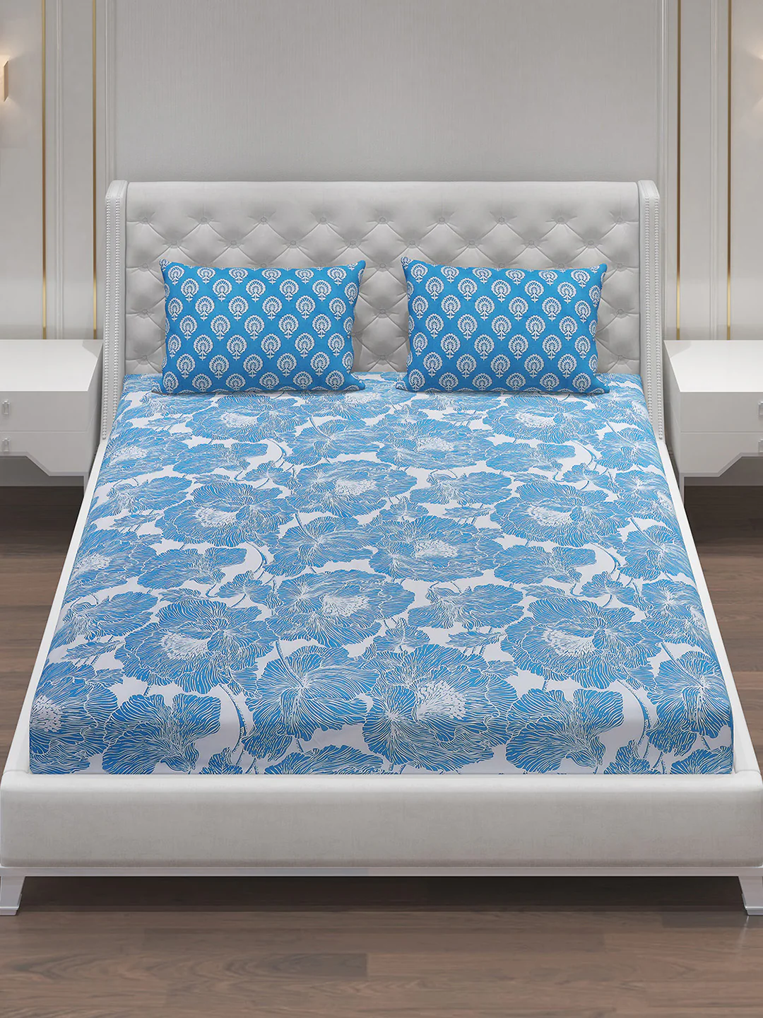 MOCA by Monte Carlo 144 TC Cotton King Bedsheet with 2 Pillow Covers - Image 2