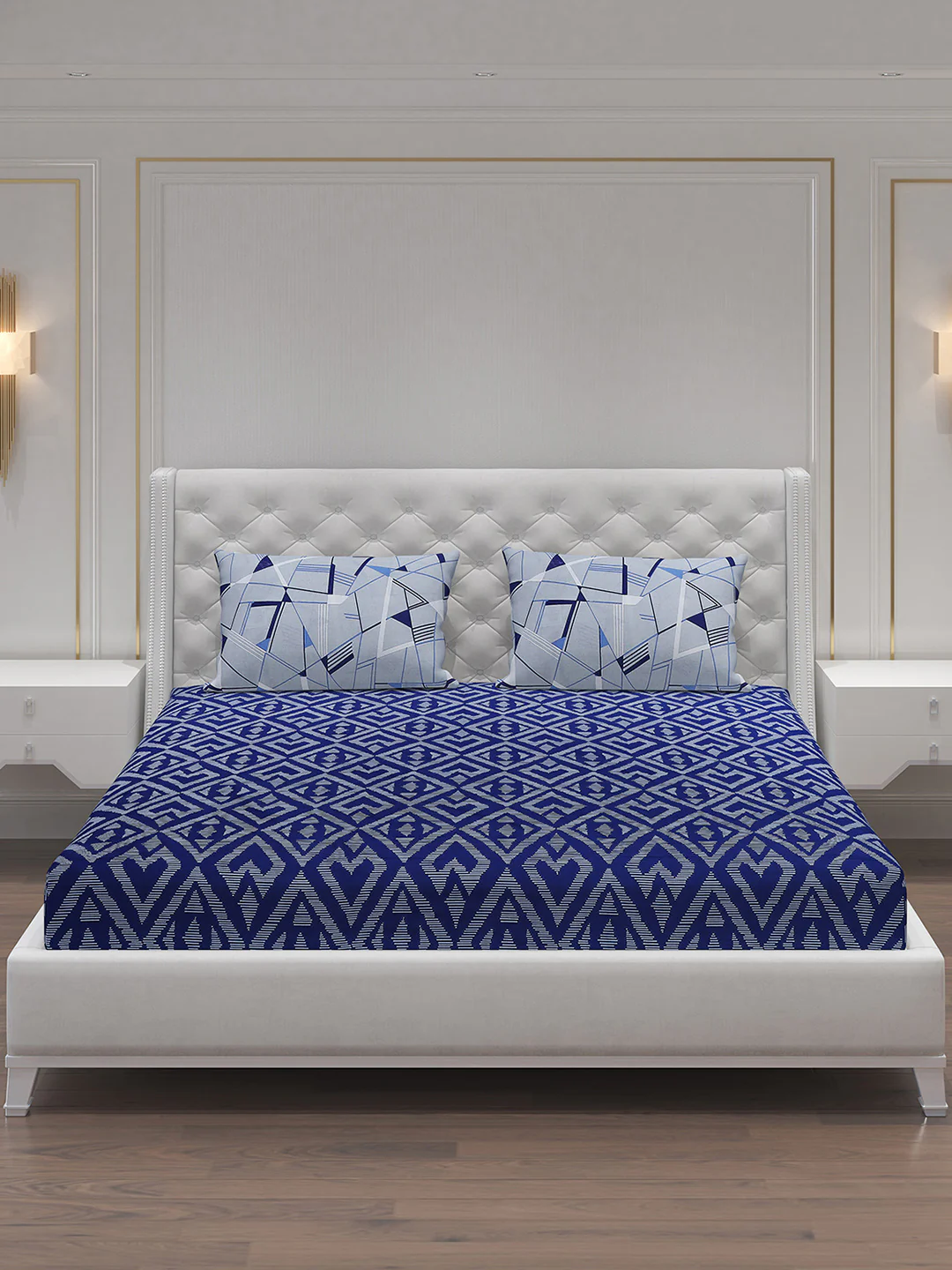 MOCA by Monte Carlo 144 TC Cotton King Bedsheet with 2 Pillow Covers - Image 3