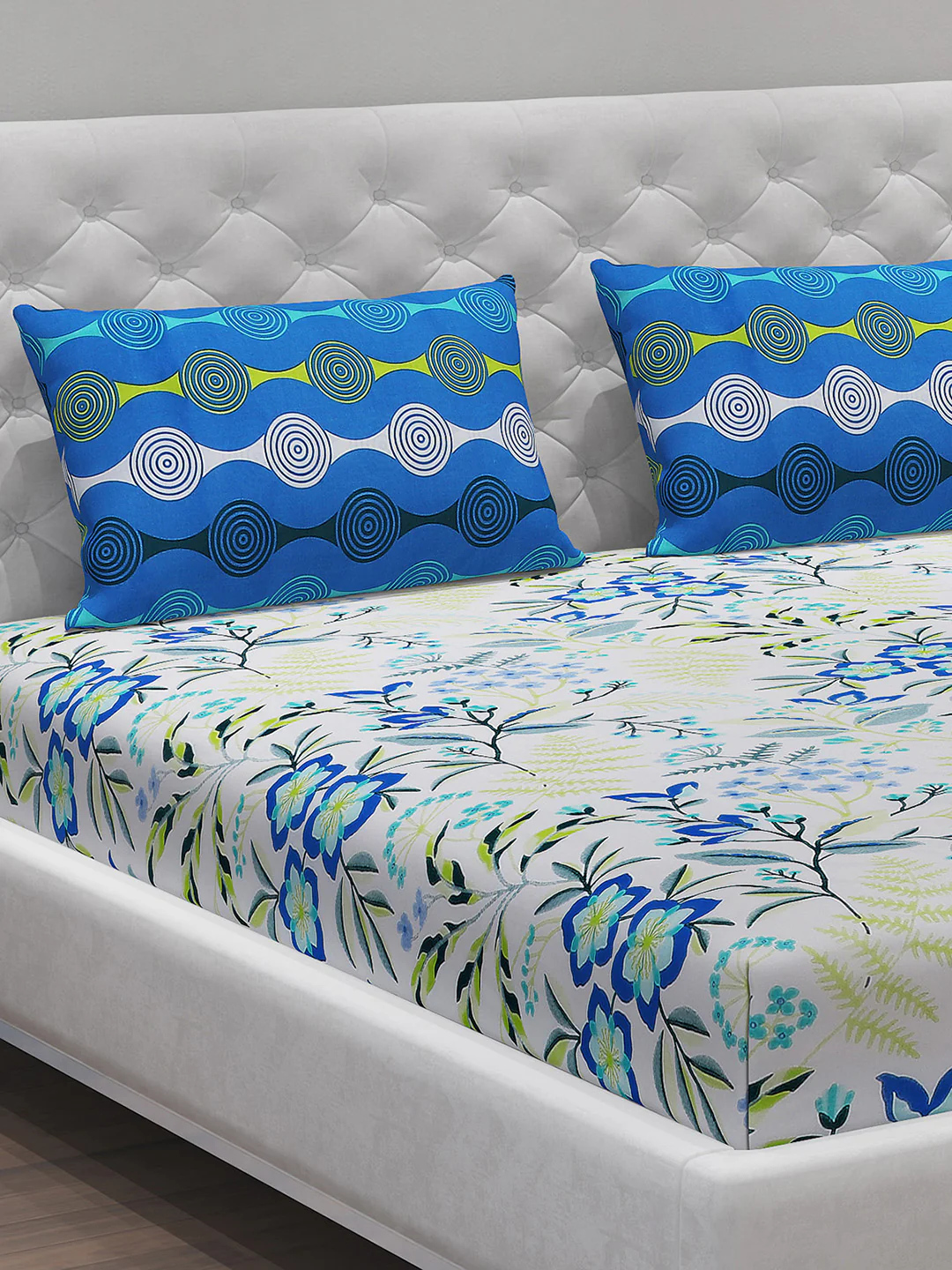 MOCA by Monte Carlo 144 TC Cotton King Bedsheet with 2 Pillow Covers - Image 4
