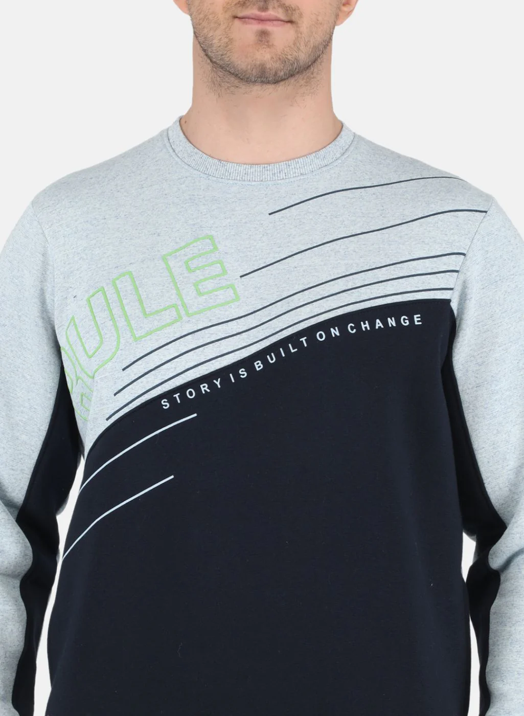 Men Blue Solid Sweatshirt - Image 5