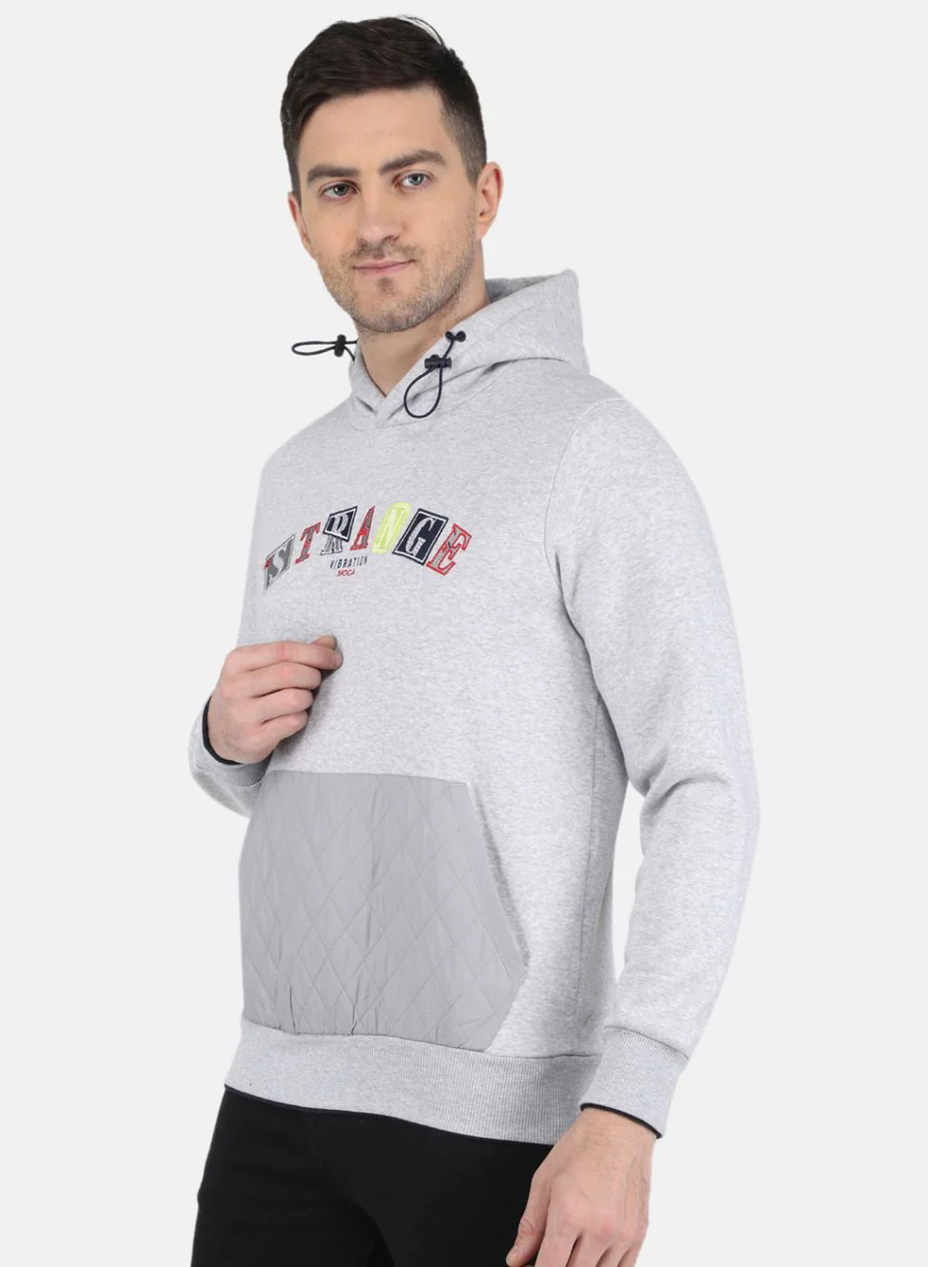 Men Grey Solid Sweatshirt - Image 2