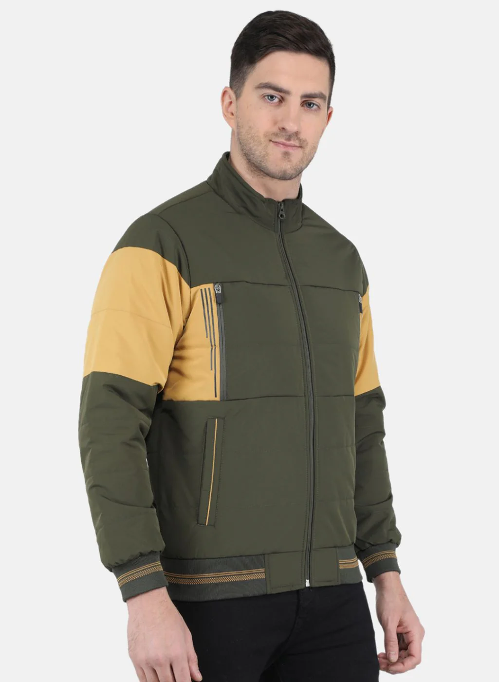 Men Olive Solid Sweatshirt - Image 6