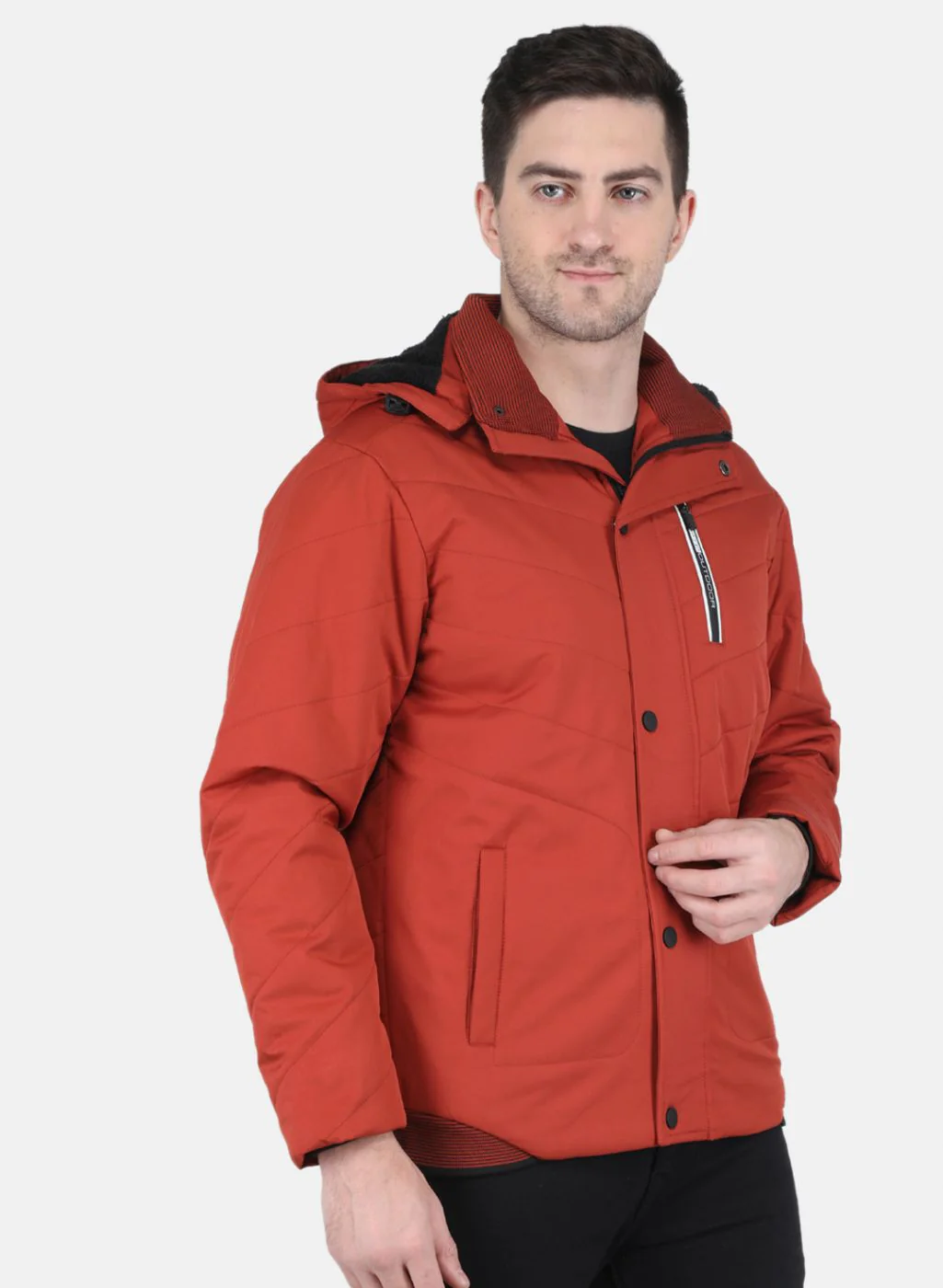 Men Orange Solid Jacket - Image 6