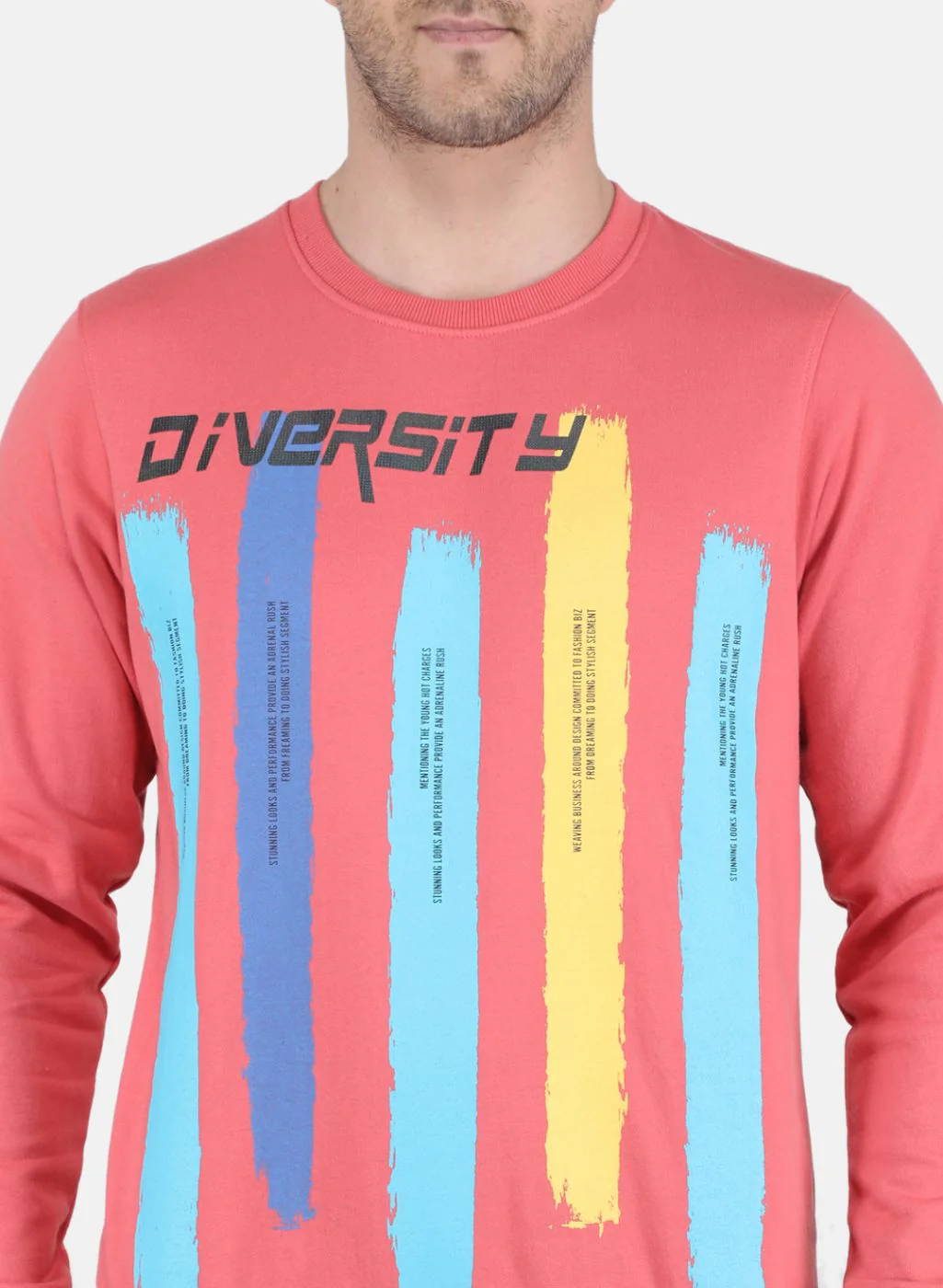 Men Peach Solid Sweatshirt - Image 5