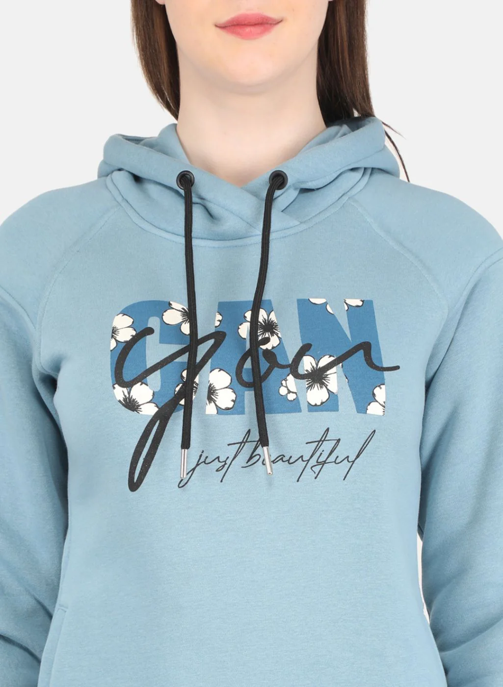 Women Blue Printed Sweatshirt - Image 5
