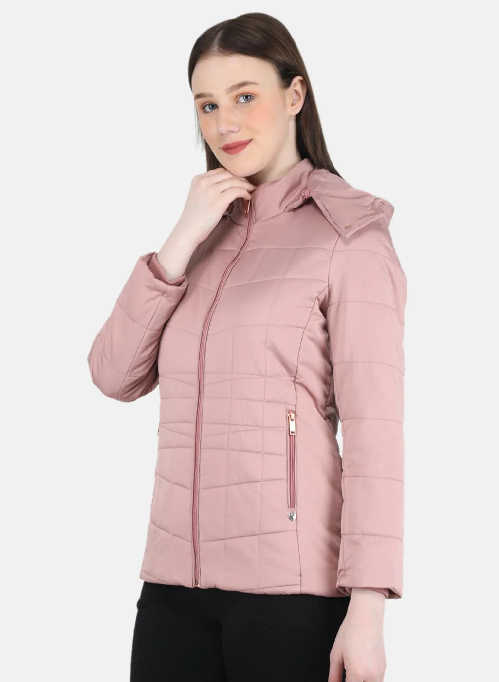 Women Pink Solid Jacket - Image 2