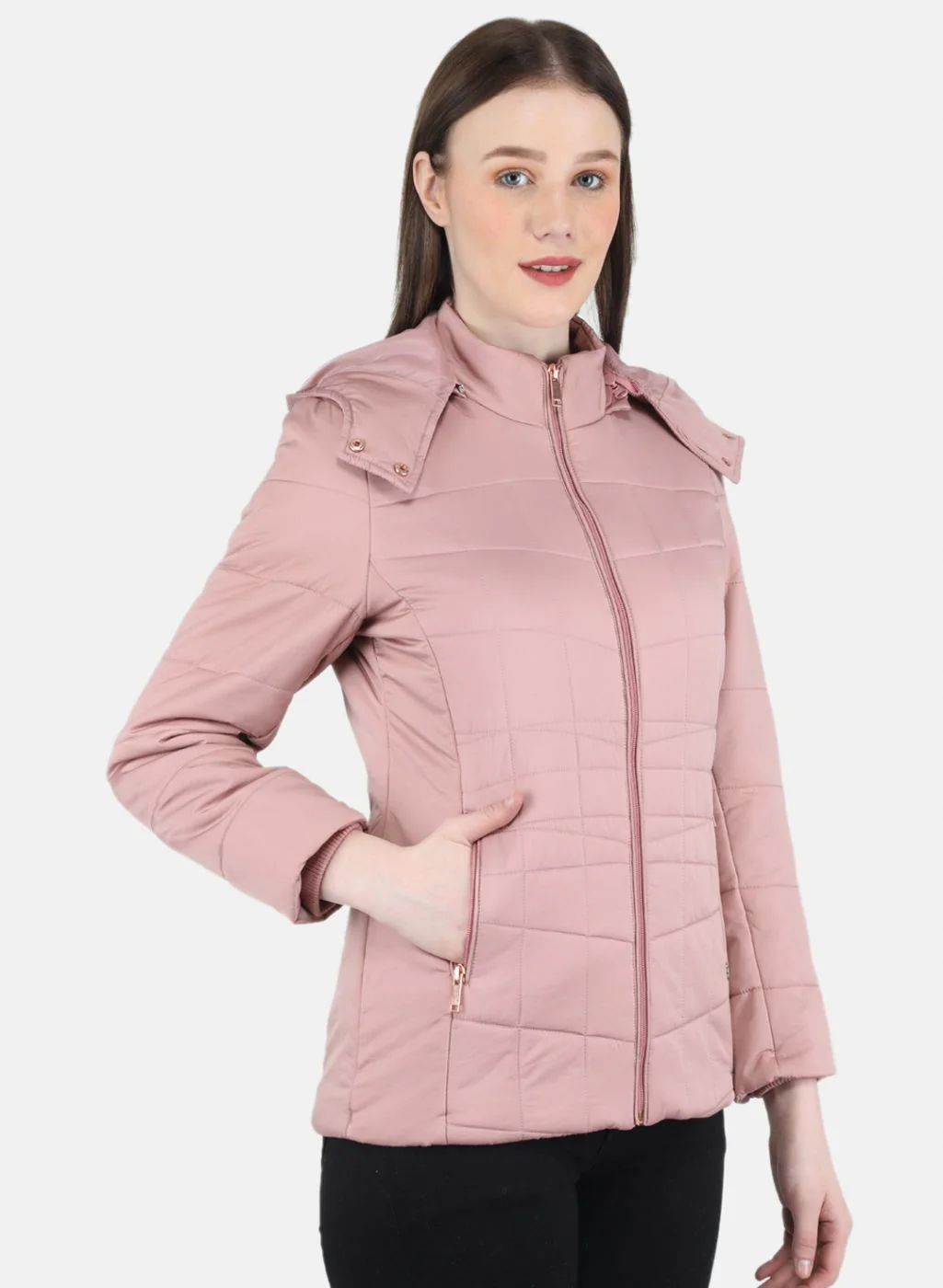 Women Pink Solid Jacket - Image 6