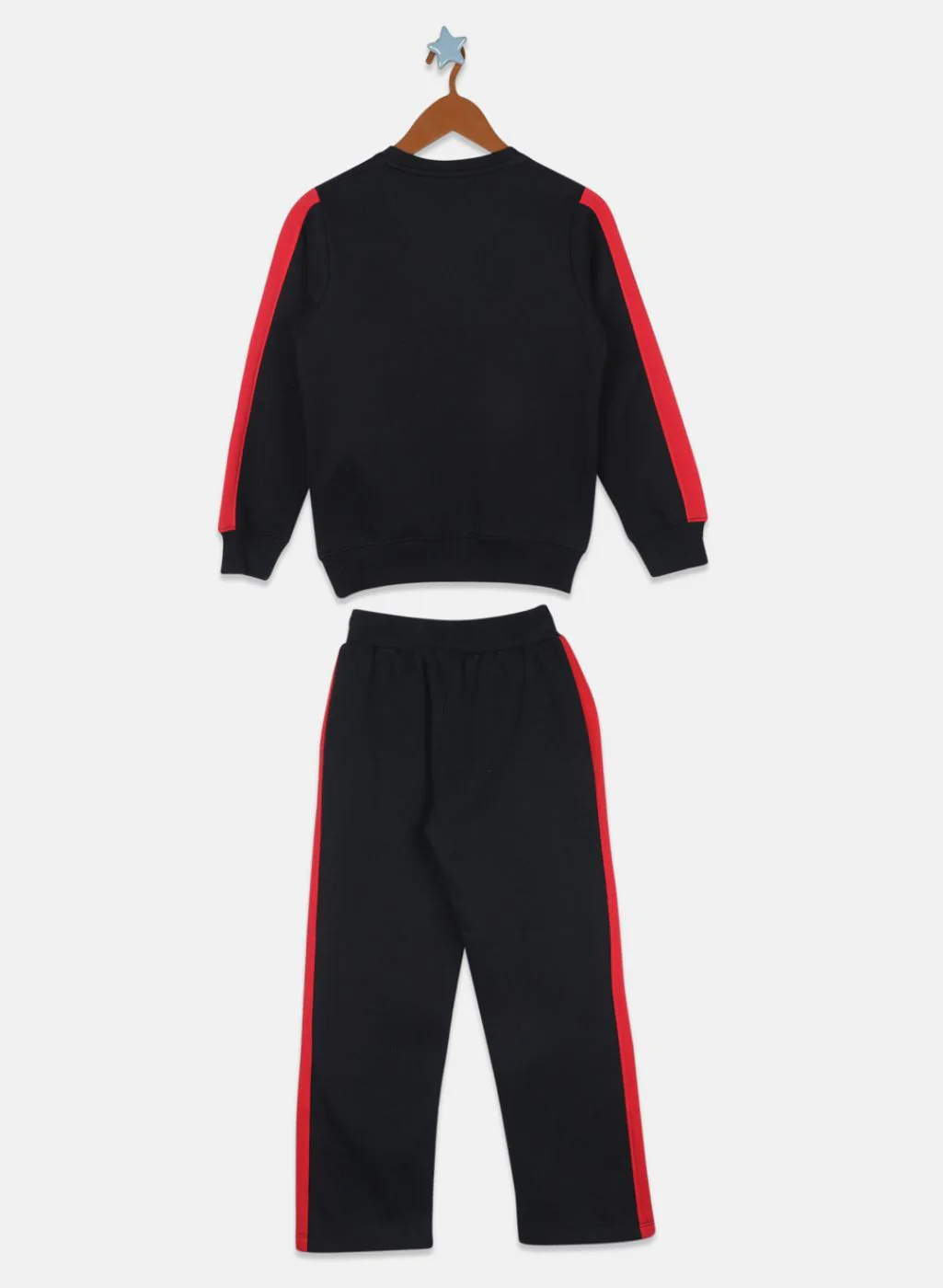 Boys Black Printed Tracksuit - Image 2