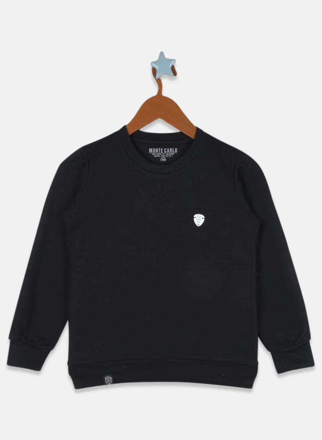 Boys Black Solid Sweatshirt