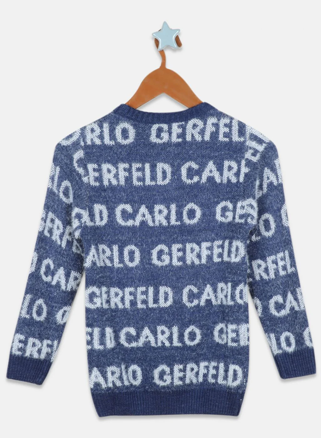 Boys Blue Jaquard Pullover - Image 2